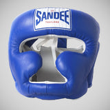 Blue/White Sandee Closed Face Head Guard   