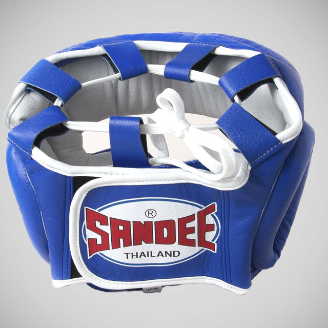 Sandee Closed Face Head Guard Blue/White