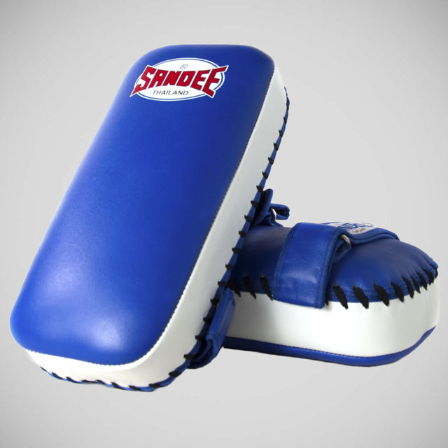 Sandee Extra Thick Flat Thai Kick Pads Blue/White