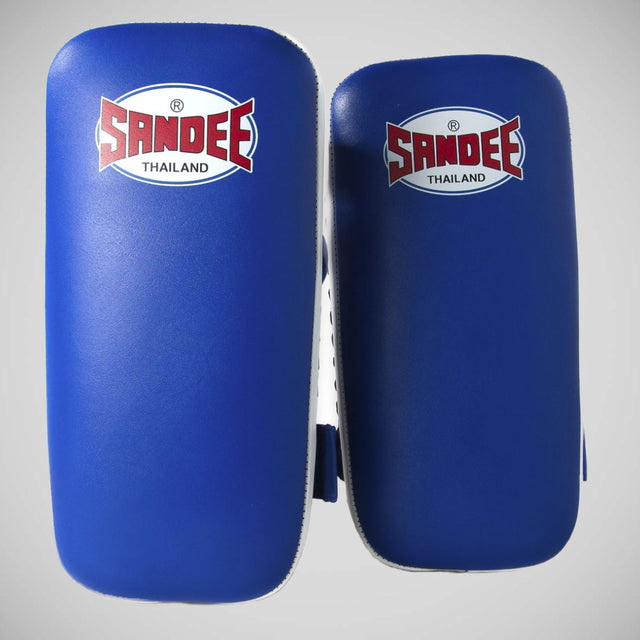 Sandee Extra Thick Flat Thai Kick Pads Blue/White