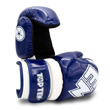 Blue/White Top Ten Glossy Block Pointfighter Gloves