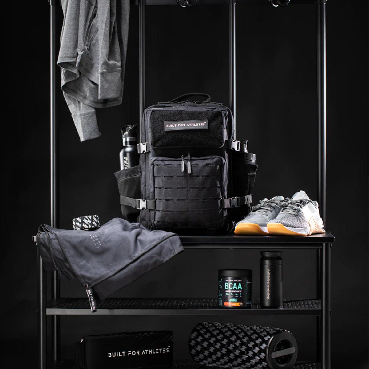 Gebaut für Athleten kleiner Fitness -Rucksack schwarz