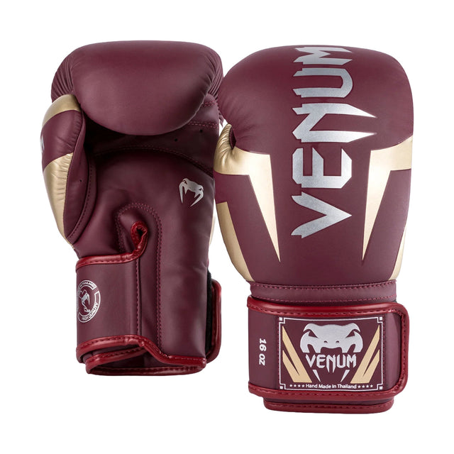 Venum Elite Boxing Gloves Burgundy/Gold