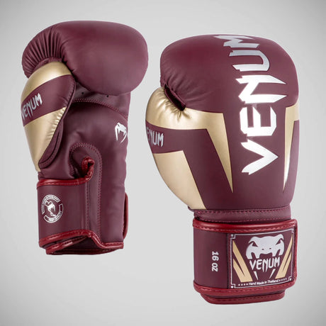 Venum Elite Boxing Gloves Burgundy/Gold