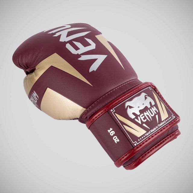 Venum Elite Boxing Gloves Burgundy/Gold
