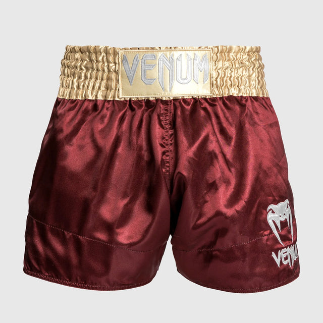 Burgundy/Gold/White Venum Classic Muay Thai Shorts   