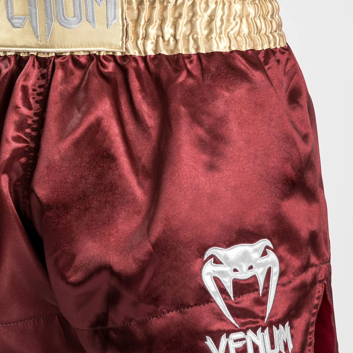 Burgundy/Gold/White Venum Classic Muay Thai Shorts   