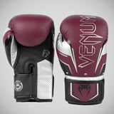 Burgundy/Silver Venum Elite Evo Boxing Gloves   