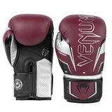 Burgundy/Silver Venum Elite Evo Boxing Gloves   