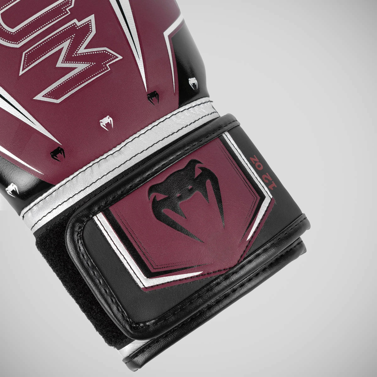 Burgundy/Silver Venum Elite Evo Boxing Gloves   