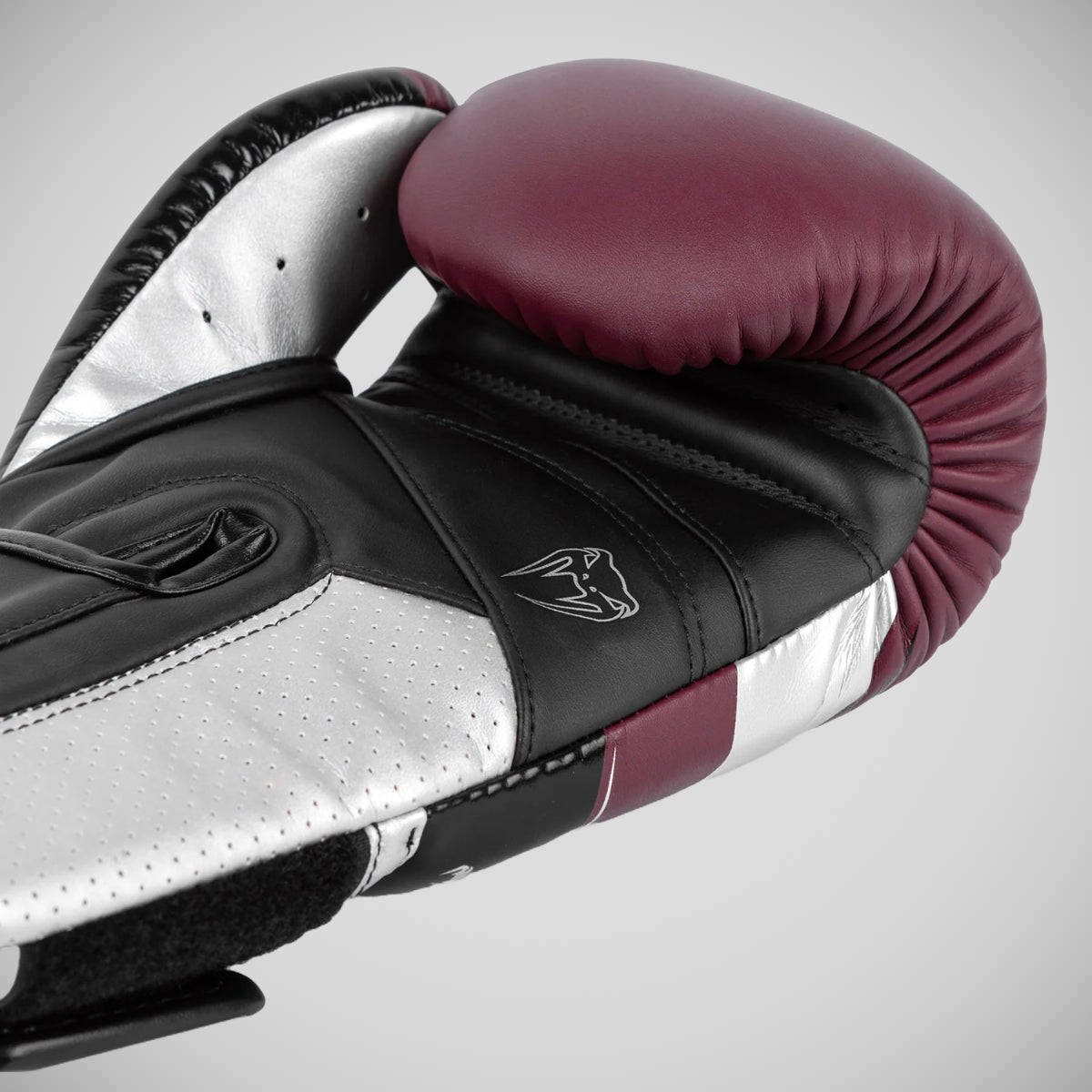 Burgundy/Silver Venum Elite Evo Boxing Gloves   