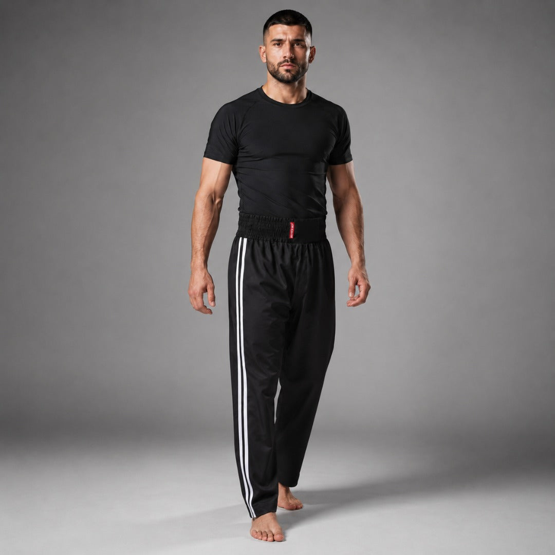 Bytomic Red Label Contact Pants with Stripe Black/White