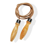 Bytomic Wooden Handle Leather Skipping Rope   