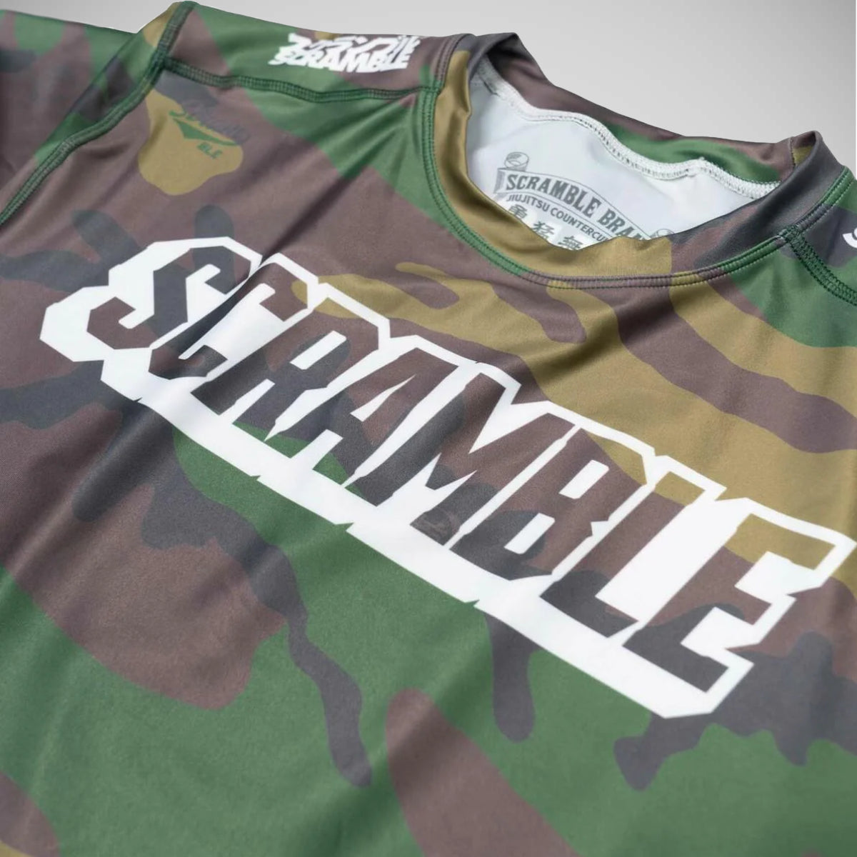 Camo Scramble Tactic Woodland Rash Guard   