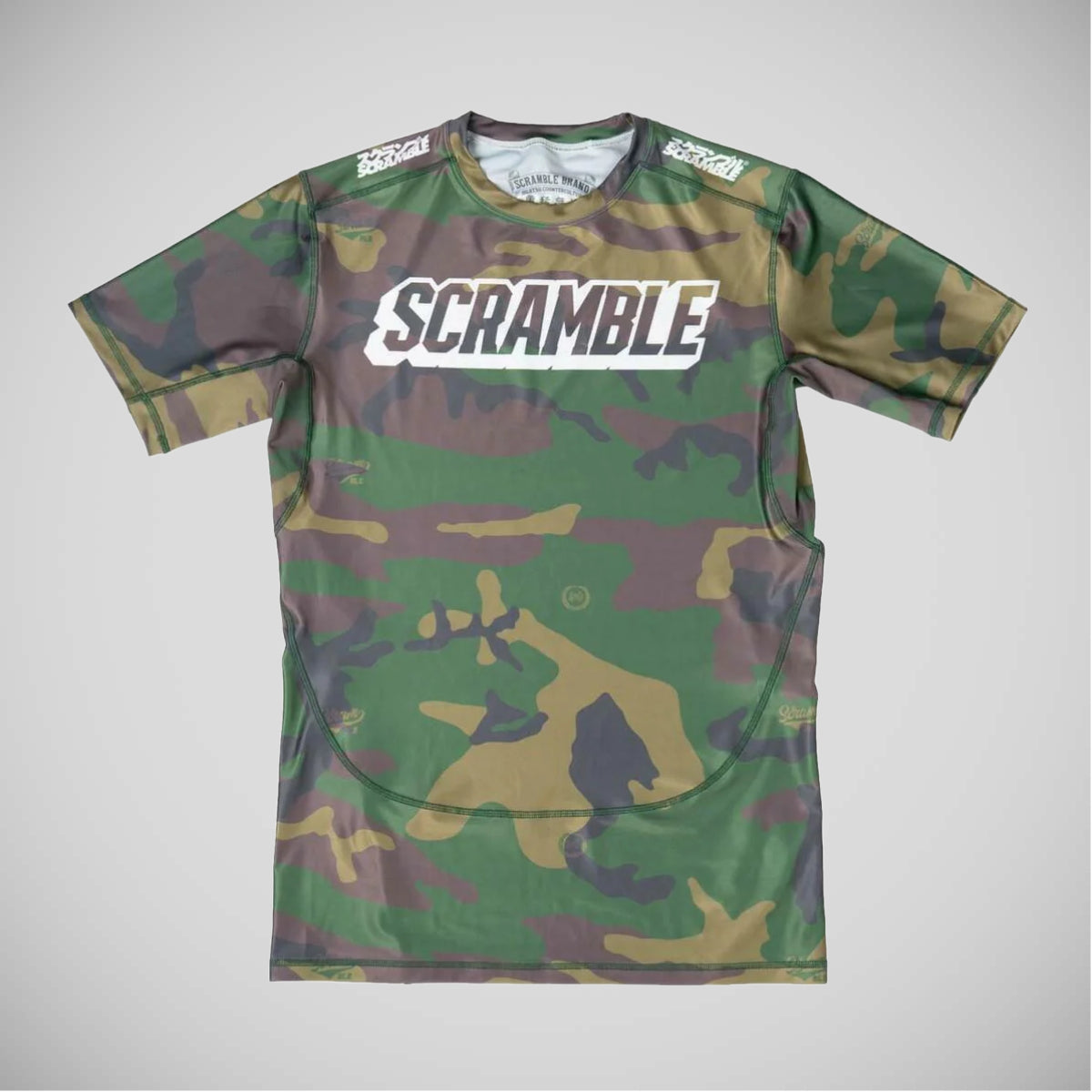 Camo Scramble Tactic Woodland Rash Guard   