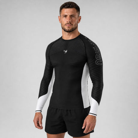 Fumetsu Competitor MK2 Long Sleeve Rash Guard Black/White Lifestyle 2