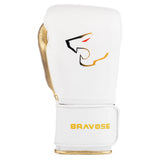 Bravose Elite Pro 2.0 Velcro Boxing Gloves White & Gold