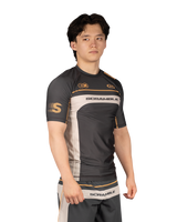 Scramble Duotone Rash Guard Black in black, stone and orange, view 2 of 5