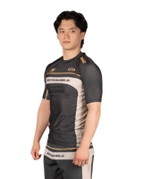 Scramble Duotone Rash Guard Black in black, stone and orange, view 3 of 5
