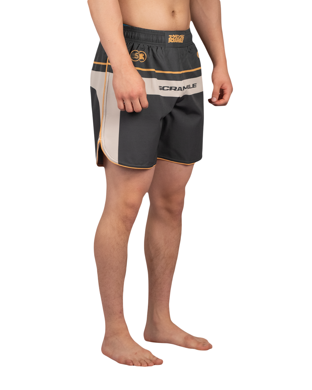 Scramble Duotone Grappling Shorts Black in black, stone and orange, view 2 of 6