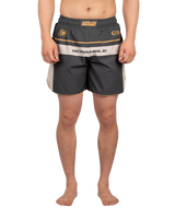 Scramble Duotone Grappling Shorts Black in black, stone and orange, front view