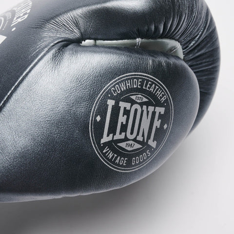 Dark Grey Leone Authentic 2 Lace-Up Boxing Gloves
