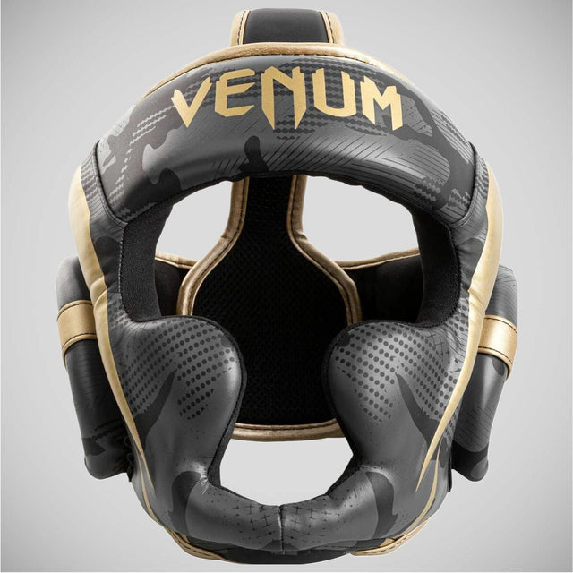 Venum Elite Head Guard Dark Camo/Gold