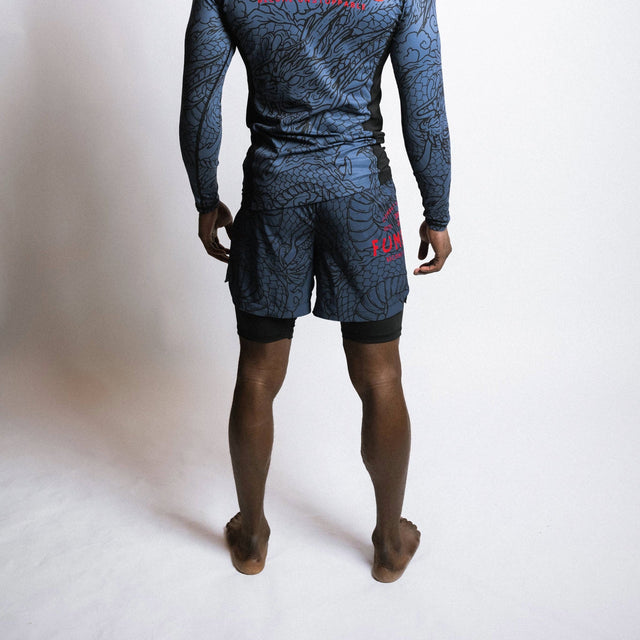 Fumetsu Dragon Slayer Dual Layer Shorts Blue/Black/Red