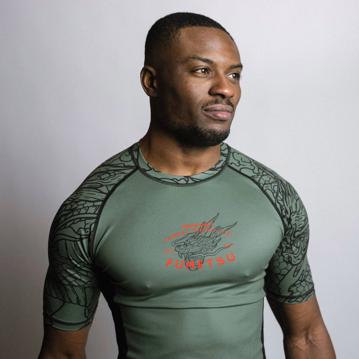 Slayer Rash Guard Fumetsu Dragon Slayer Short Sleeve Rash Guard Khaki/Orange from ...
