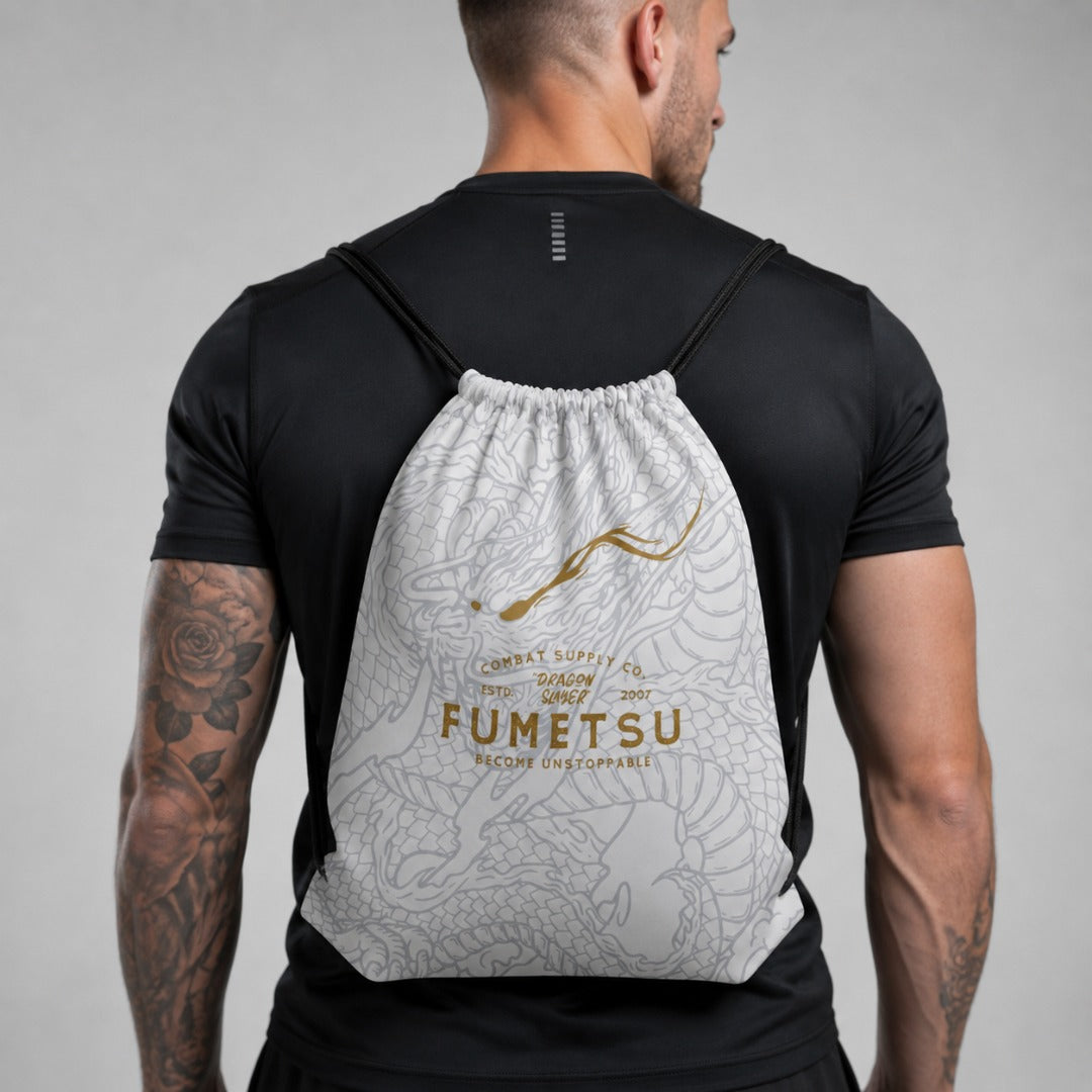 Fumetsu Dragon Slayer Drawstring Bag White