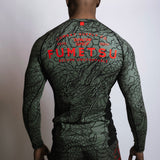 Fumetsu Dragon Slayer à manches longues Rash Guard Khaki / Orange