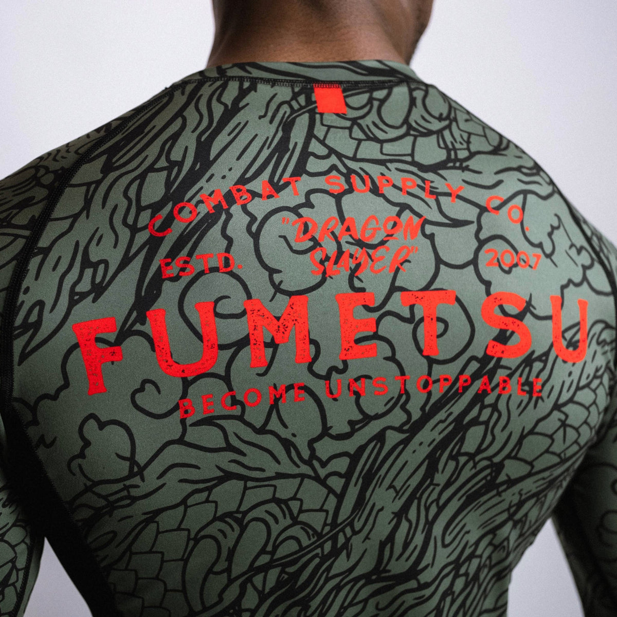 Slayer Rash Guard Fumetsu Dragon Slayer Long Sleeve Rash Guard Khaki/Orange von Made4 ...