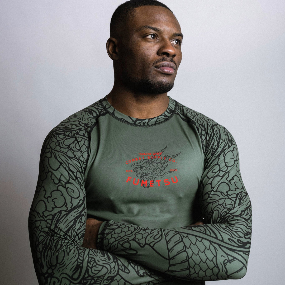 Slayer Rash Guard Fumetsu Dragon Slayer Long Sleeve Rash Guard Khaki/Orange from ...