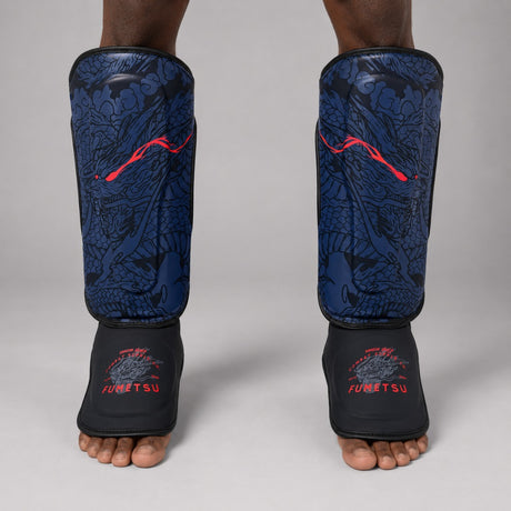 Fumetsu Dragon Slayer Shin Guards Blue/Black/Red Lifestyle 1