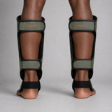 Fumetsu Dragon Slayer Shin Guards Khaki/Orange Lifestyle 2