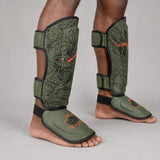 Fumetsu Dragon Slayer Shin Guards Khaki/Orange Lifestyle 4