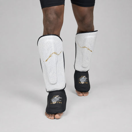 Fumetsu Dragon Slayer Shin Guards White/Black/Gold Lifestyle 2