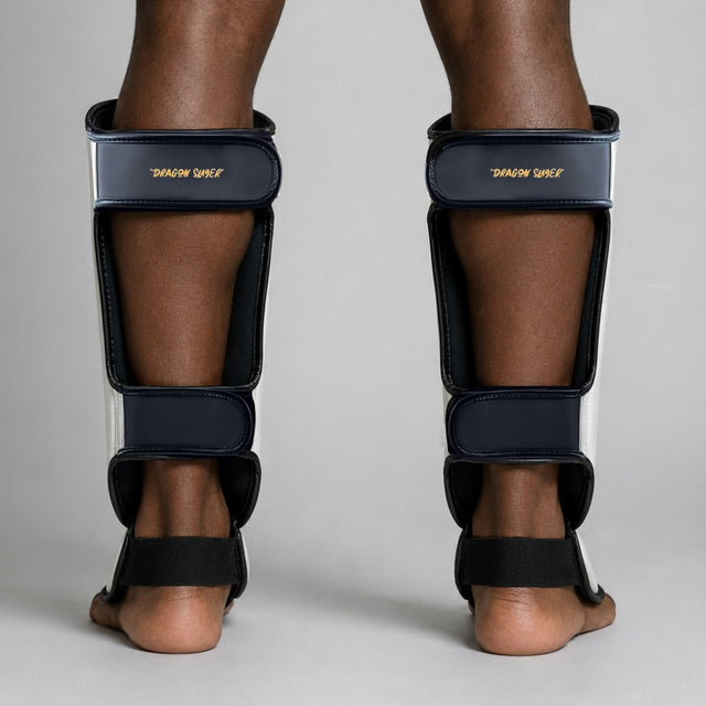 Fumetsu Dragon Slayer Shin Guards White/Black/Gold Lifestyle 3