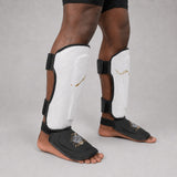 Fumetsu Dragon Slayer Shin Guards White/Black/Gold Lifestyle 5