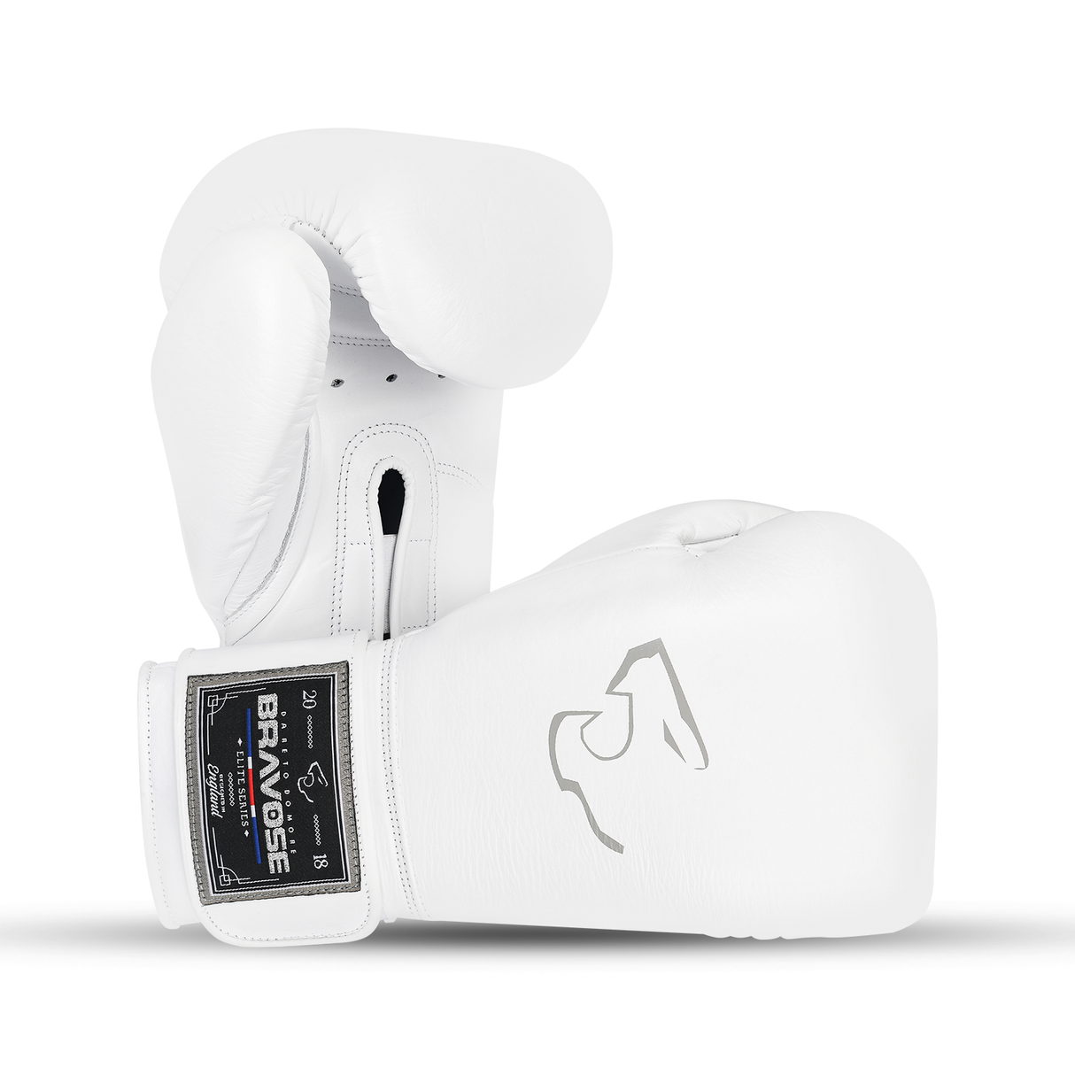 Bravose Elite Pro 2.0 Velcro Boxing Gloves White & Grey