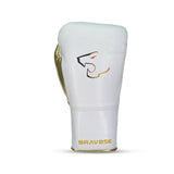 Bravose Elite Pro 2.0 Lace-Up Boxing Gloves White