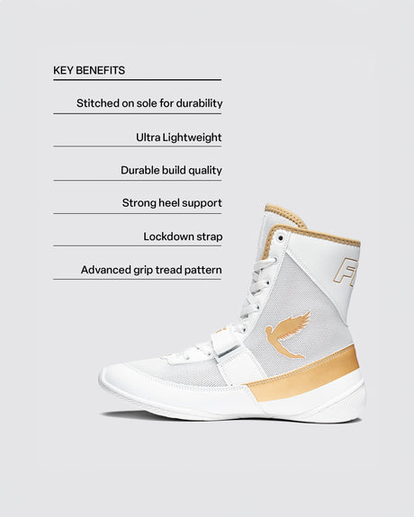 Fly Storm 2 Boxing Boots White/Gold