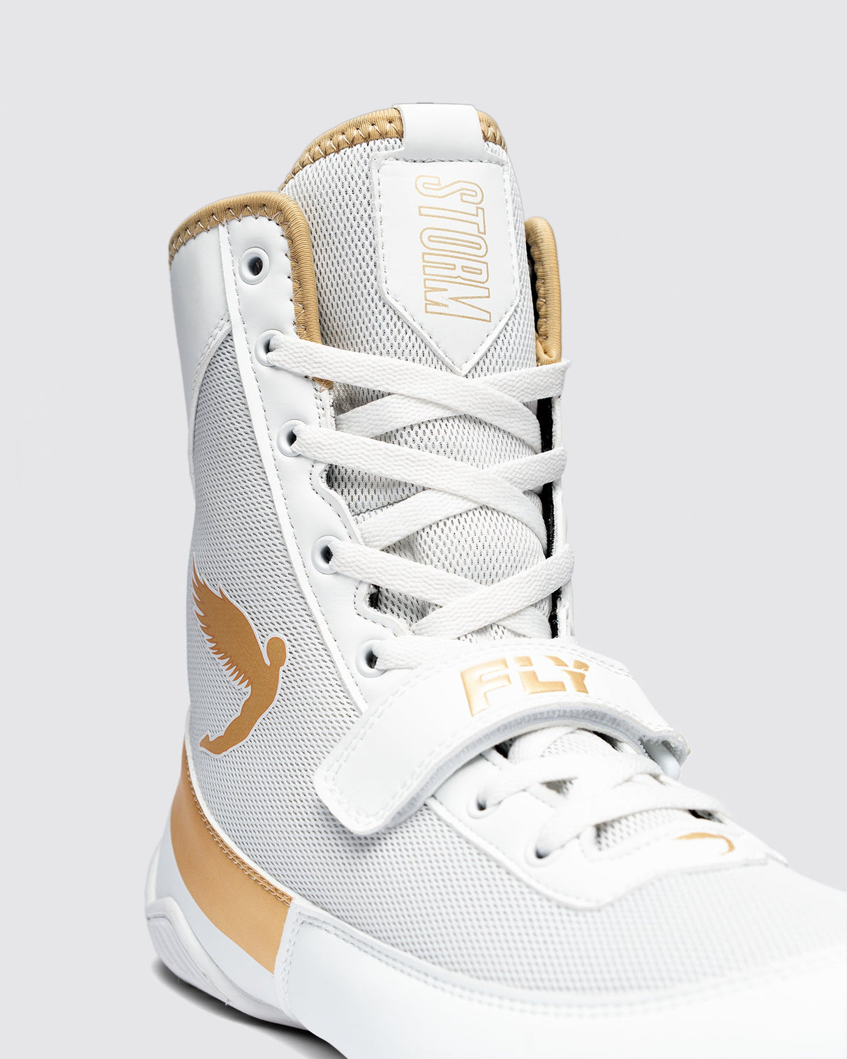 Fly Storm 2 Boxing Boots White/Gold