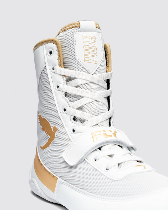 Fly Storm 2 Boxing Boots White/Gold