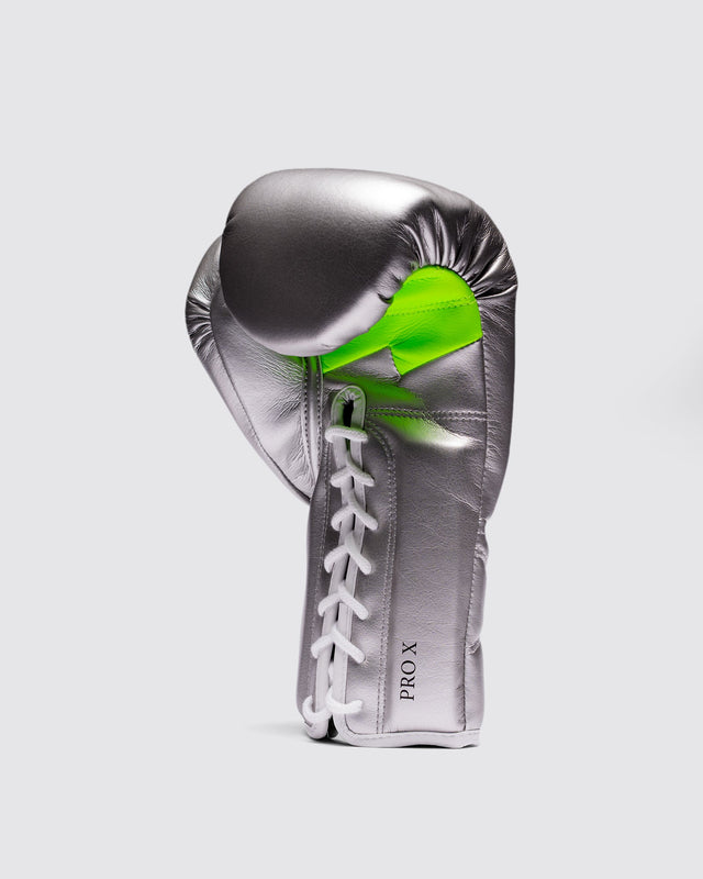 Fly Superlace Pro X 2 Boxing Gloves Silver/Neon