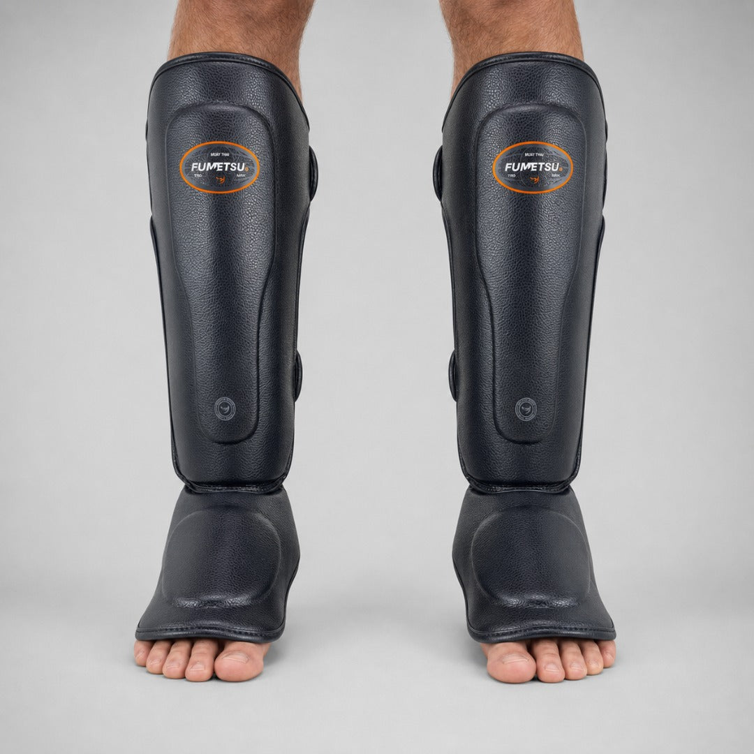 Fumetsu FMT1 Thai Shin Guards Black Lifestyle 1