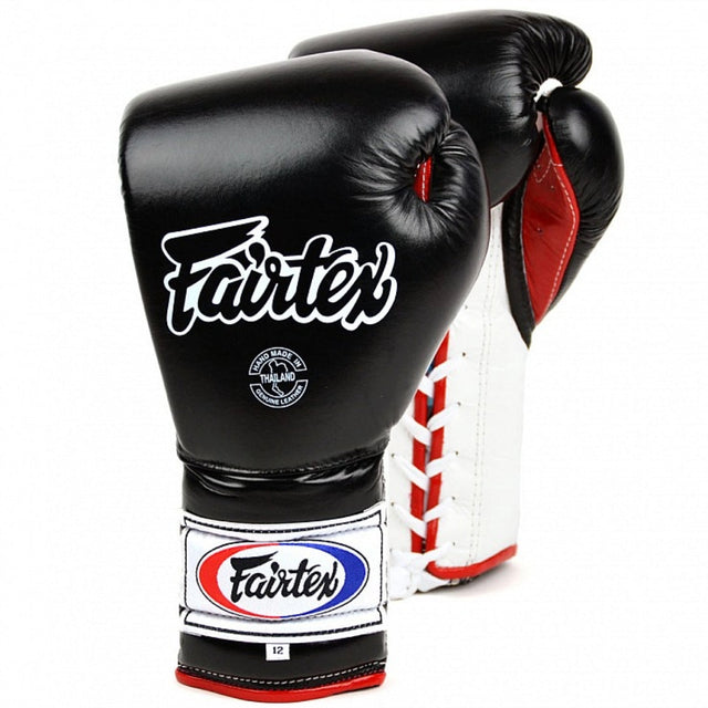 Fairtex Mexican Lace-up Boxing Gloves Black
