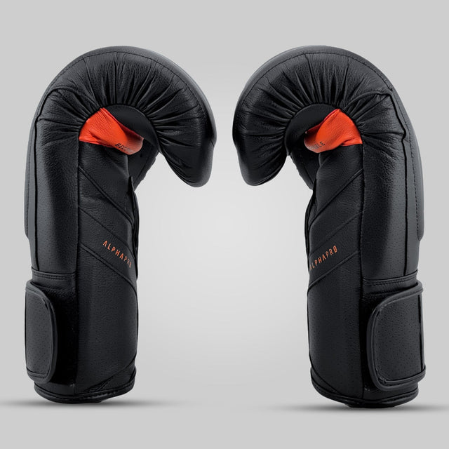 Fumetsu Alpha Pro MK2 Boxing Gloves Black - fit and palm grip detail