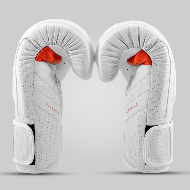 Fumetsu Alpha Pro MK2 Boxing Gloves White - fit and palm grip detail