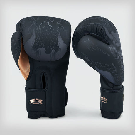 Fumetsu Oni Boxing Gloves Black/Grey/Bronze - back view